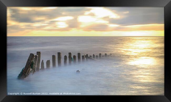 Sunrise at Spurn Point Framed Print by Russell Burton