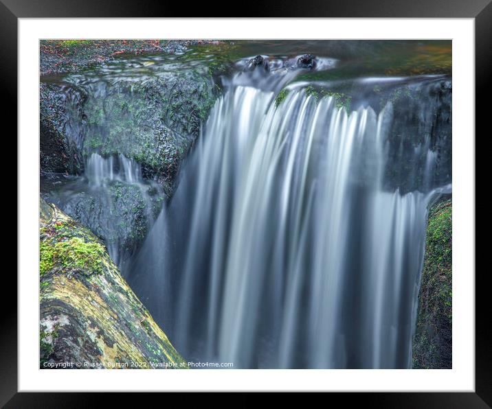 Wyming Brook waterfall Framed Mounted Print by Russell Burton
