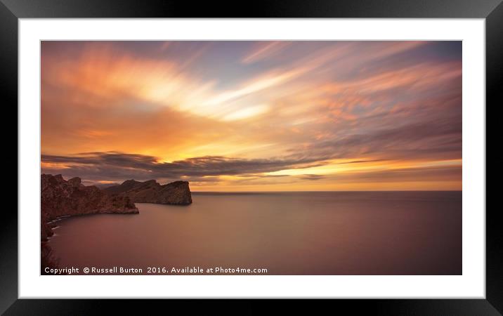 Sunset Majorcan style Framed Mounted Print by Russell Burton
