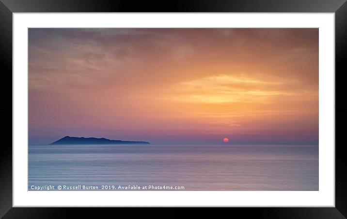 Sunset beach Framed Mounted Print by Russell Burton
