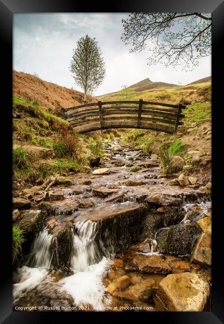 Bridge over Grinds Brook Framed Print by Russell Burton