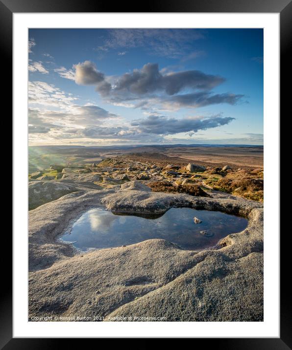 Stanage reflections Framed Mounted Print by Russell Burton