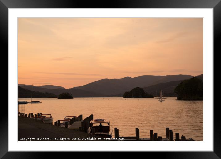 Lake Windermere Framed Mounted Print by Andrew Paul Myers