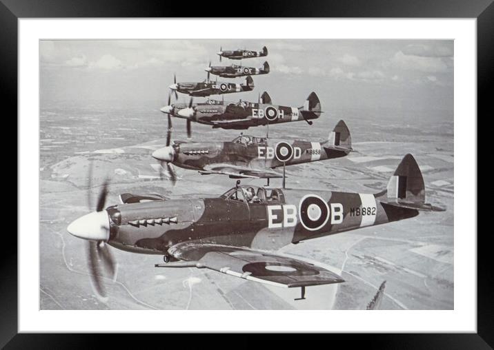 Spitfire Mk 12's of 41 Squadron RAF, 1944 Framed Mounted Print by Chris Langley