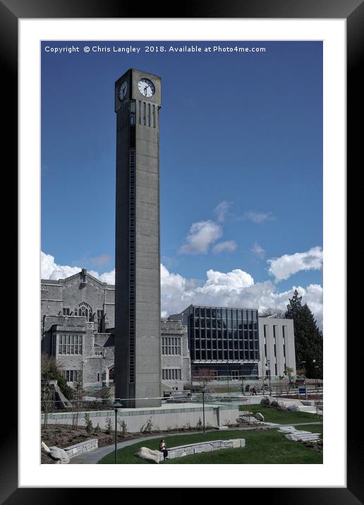 Central Library and Campanile, UBC, Vancouver Framed Mounted Print by Chris Langley