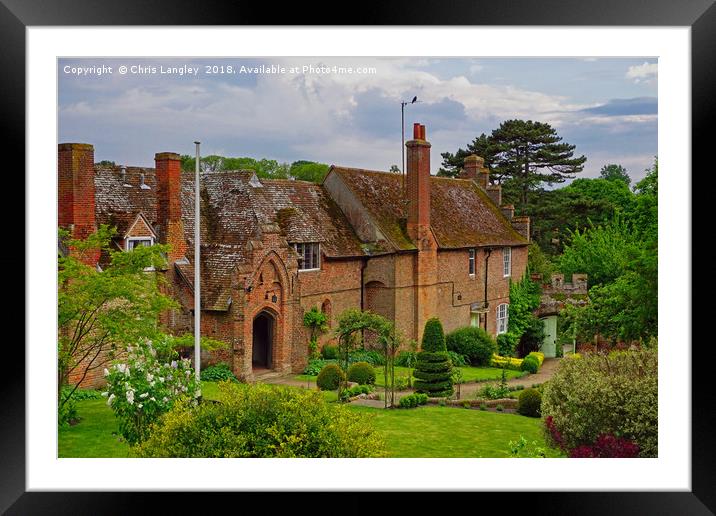 ALMSHOUSES AT EWELME, OXFORDSHIRE Framed Mounted Print by Chris Langley