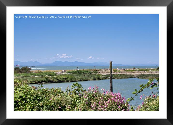 Edge of the Fraser River Delta  Framed Mounted Print by Chris Langley