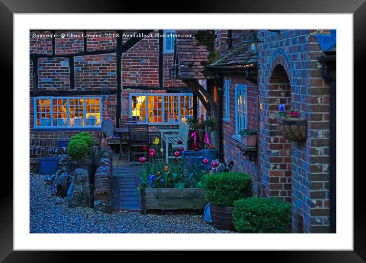 Evening in the courtyard Framed Mounted Print by Chris Langley
