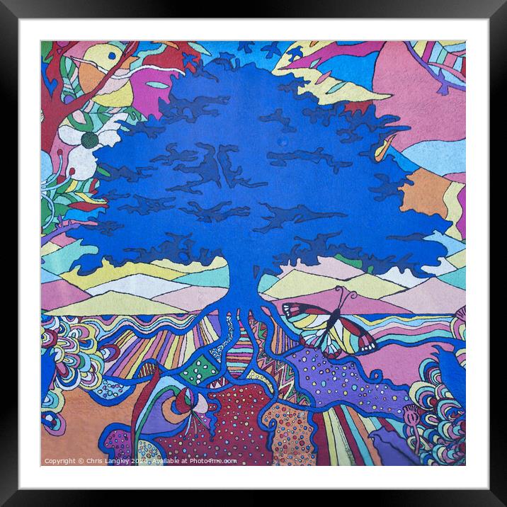 The tree and colours of life Framed Mounted Print by Chris Langley