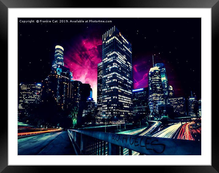 Spacey Los Angeles Framed Mounted Print by Frankie Cat