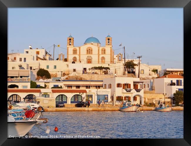 Lipsi town  - Lipsi Island - Dodecanese islands -  Framed Print by saturno dona