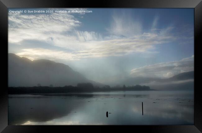 Loch Alsh, Dawn mist Framed Print by Susan Cosier