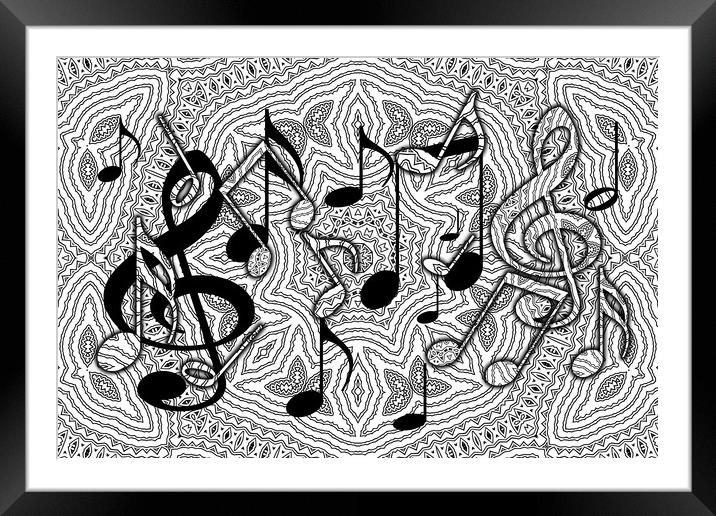 Music notes Framed Mounted Print by Dagmar Giers