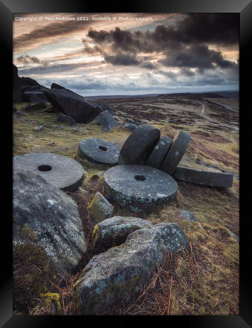 Stanage Millstones Framed Print by Paul Andrews