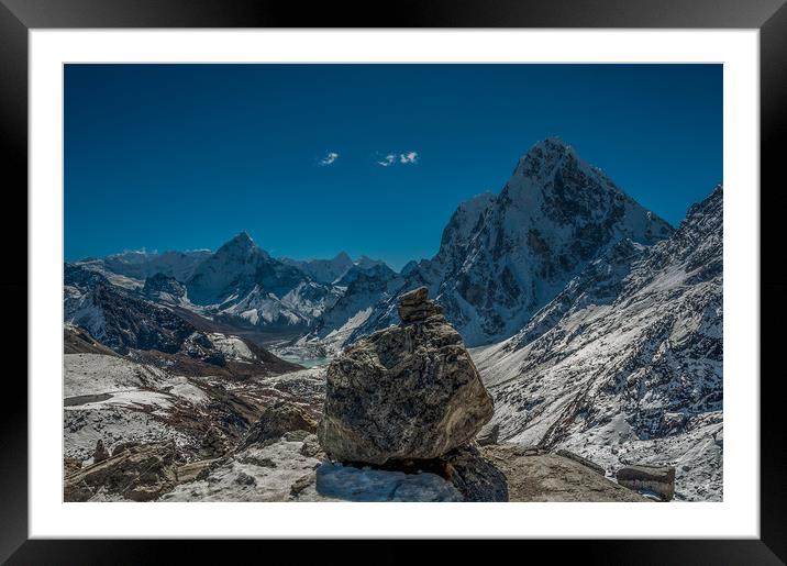 Ama Dablam from Cho La Pass Framed Mounted Print by Paul Andrews