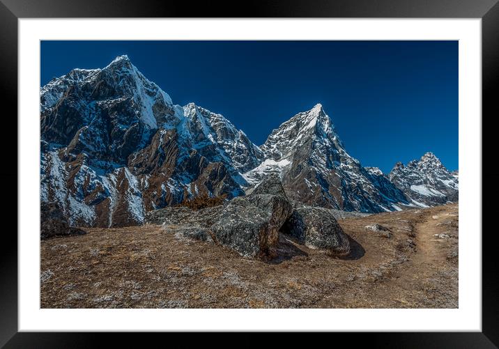 Taboche and Cholatse Framed Mounted Print by Paul Andrews