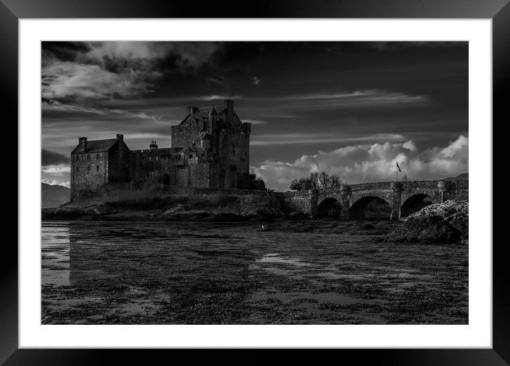 Eilean Donan Castle (Black and White) Framed Mounted Print by Paul Andrews