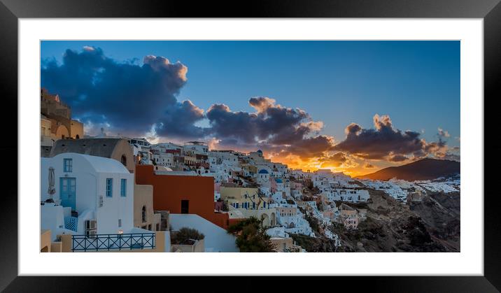 Oia Sunrise Framed Mounted Print by Paul Andrews