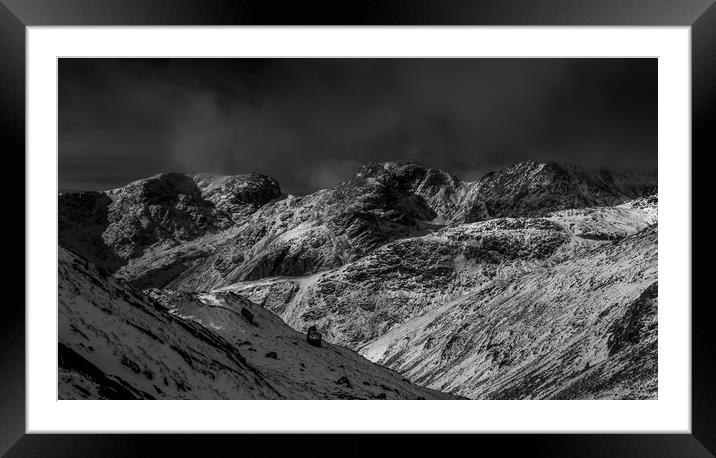 The Scafell Range Framed Mounted Print by Paul Andrews
