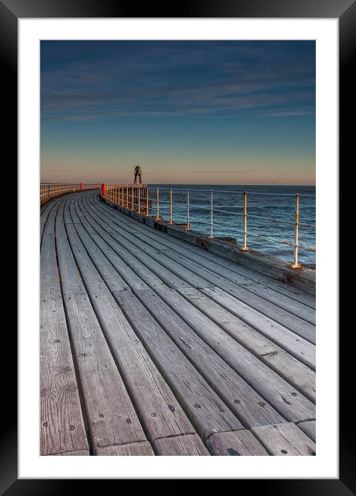 Whitby Pier Framed Mounted Print by Paul Andrews