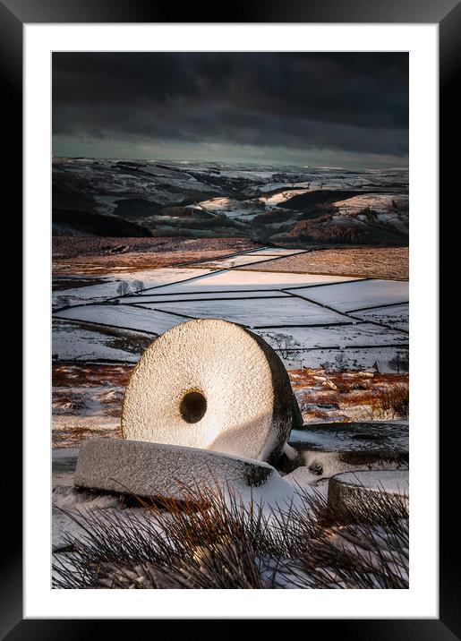 Stanage Edge Millstones Framed Mounted Print by Paul Andrews
