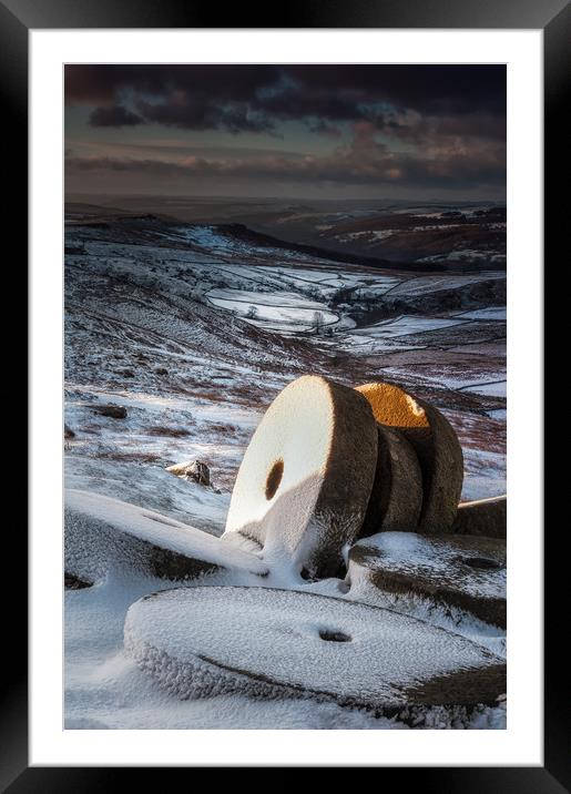Stanage Millstones Framed Mounted Print by Paul Andrews