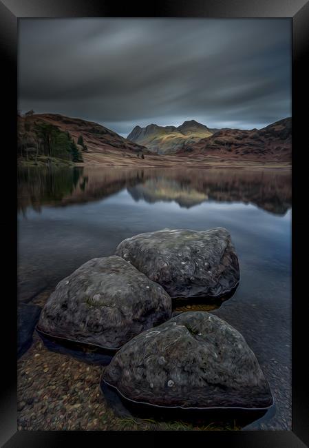 Blea Tarn and the Langdale Pikes Framed Print by Paul Andrews