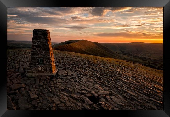 Mam Tor Sunset Framed Print by Paul Andrews