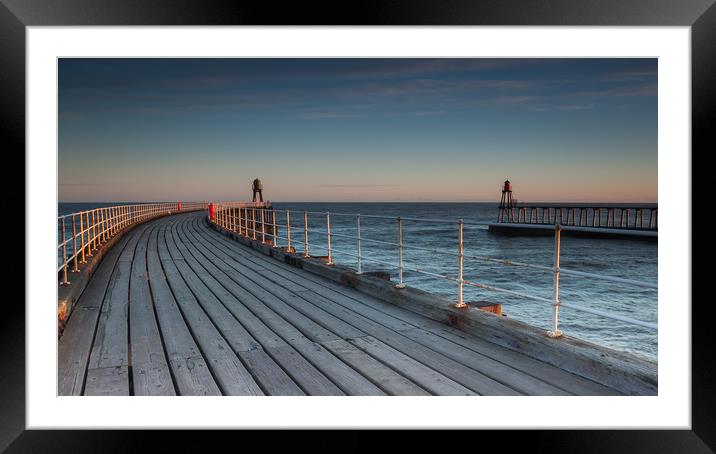 Whitby Pier Framed Mounted Print by Paul Andrews