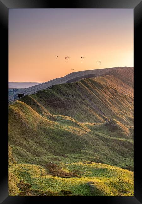 Rushup Paragliders Framed Print by Paul Andrews