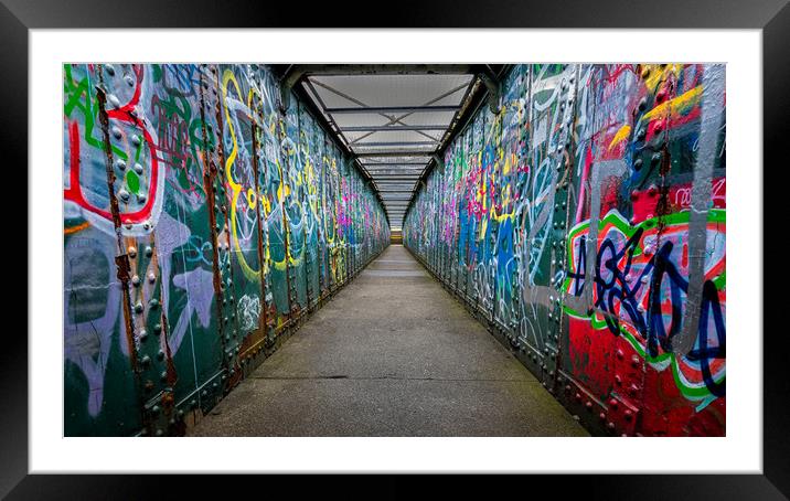 Graffiti Bridge Framed Mounted Print by Paul Andrews