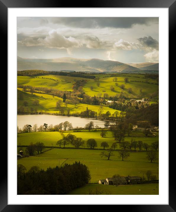 Ullswater fields. Framed Mounted Print by Mark Bowman