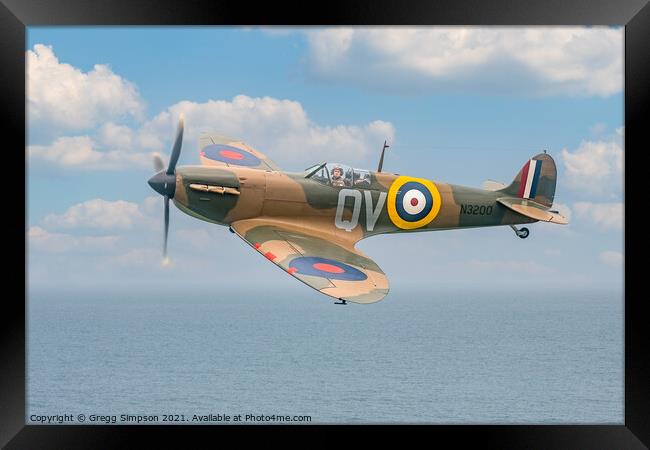 Supermarine Spitfire Mark 1a Framed Print by Gregg Simpson