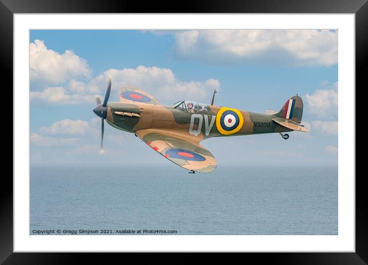 Supermarine Spitfire Mark 1a Framed Mounted Print by Gregg Simpson