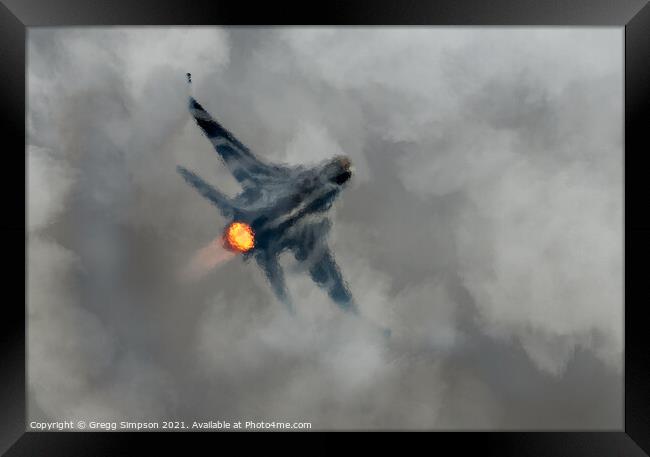 F16 Fighting Falcon afterburner Framed Print by Gregg Simpson