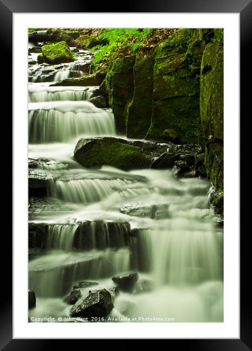 Lumsdale Falls Cascade Framed Mounted Print by John Gent