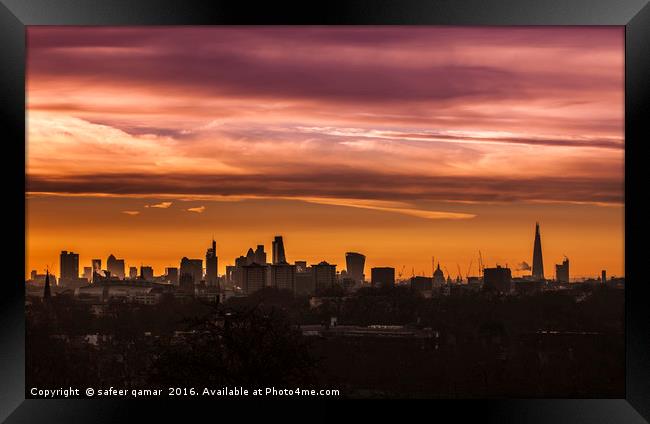 Sunrise Over London Framed Print by safeer qamar