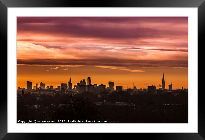 Sunrise Over London Framed Mounted Print by safeer qamar