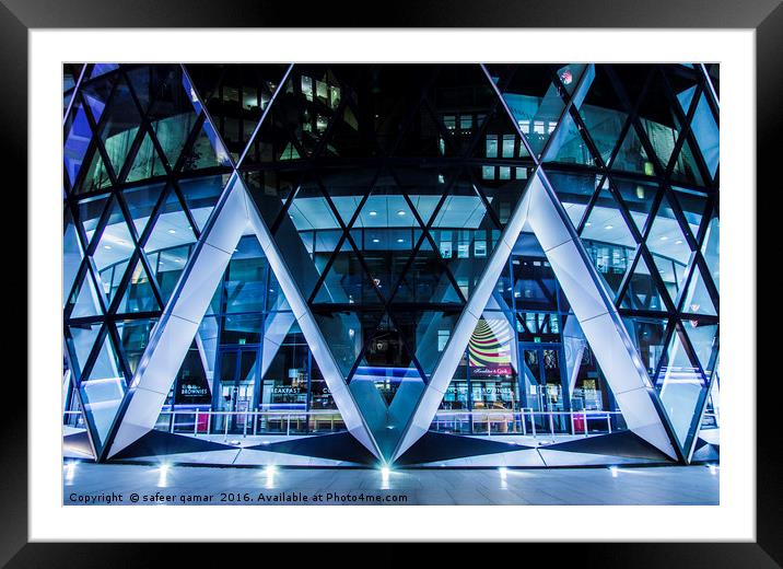 St Mary Axe - Gherkin Framed Mounted Print by safeer qamar