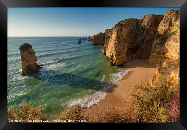 Picturesque Praia de Dona Ana, Algarve, Portugal Framed Print by Kasia Design
