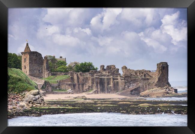 St Andrews Castle Ruins Framed Print by Kasia Design