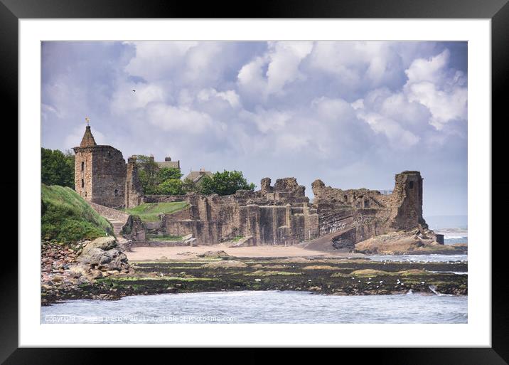 St Andrews Castle Ruins Framed Mounted Print by Kasia Design