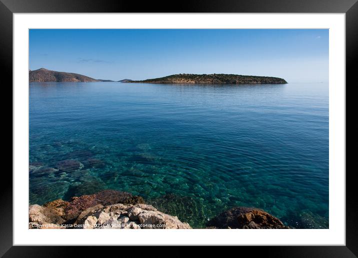 Calm Mediterranean Sea Framed Mounted Print by Kasia Design