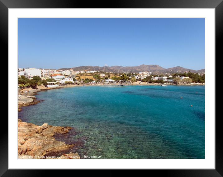 Ammoudi Beach, Agios Nikolaos, Crete, Greece Framed Mounted Print by Kasia Design