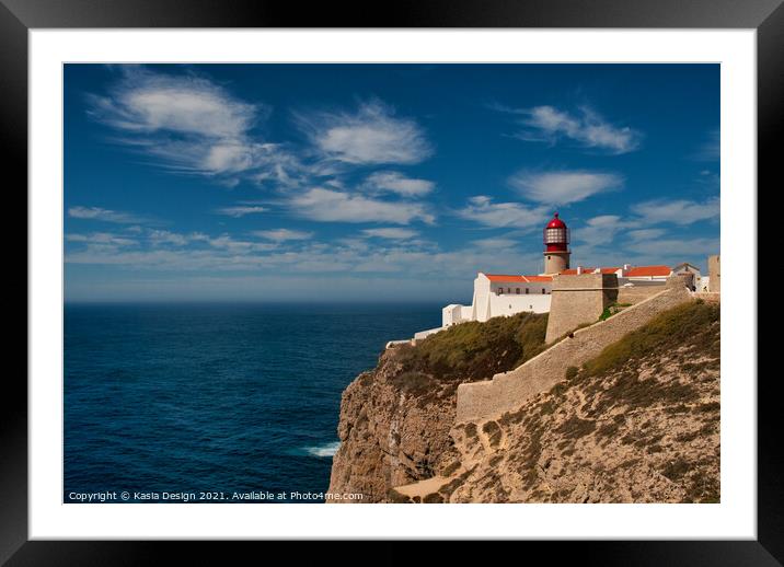 Cabo de São Vicente Lighthouse Framed Mounted Print by Kasia Design