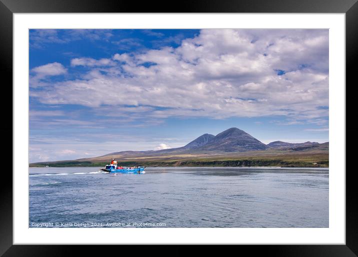 The Ferry to Jura Framed Mounted Print by Kasia Design