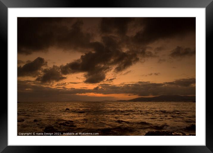 Last Rays of Light over the Bay of Palma Framed Mounted Print by Kasia Design