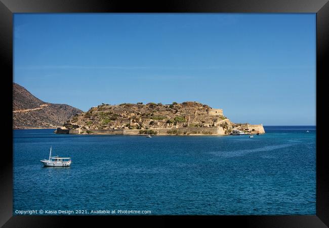 En Route from Spinalonga to Plaka, Crete, Greece Framed Print by Kasia Design