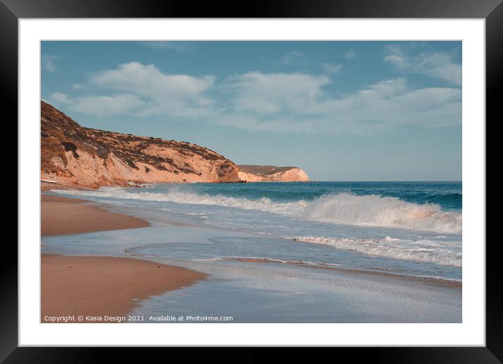  Waves Breaking on Salema Beach Framed Mounted Print by Kasia Design