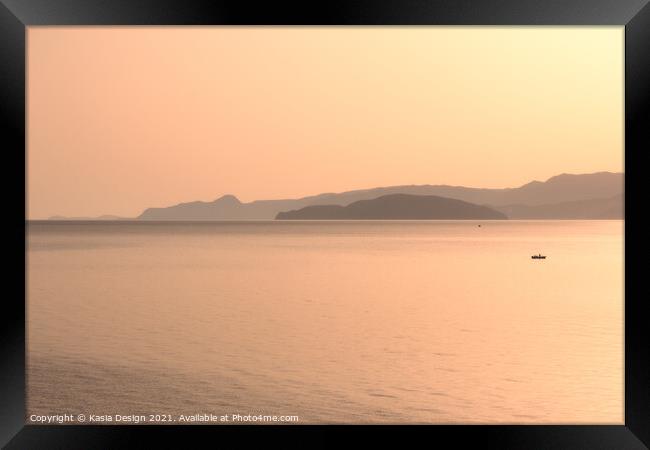 Golden Dawn over Mirabello Bay, Crete, Greece Framed Print by Kasia Design